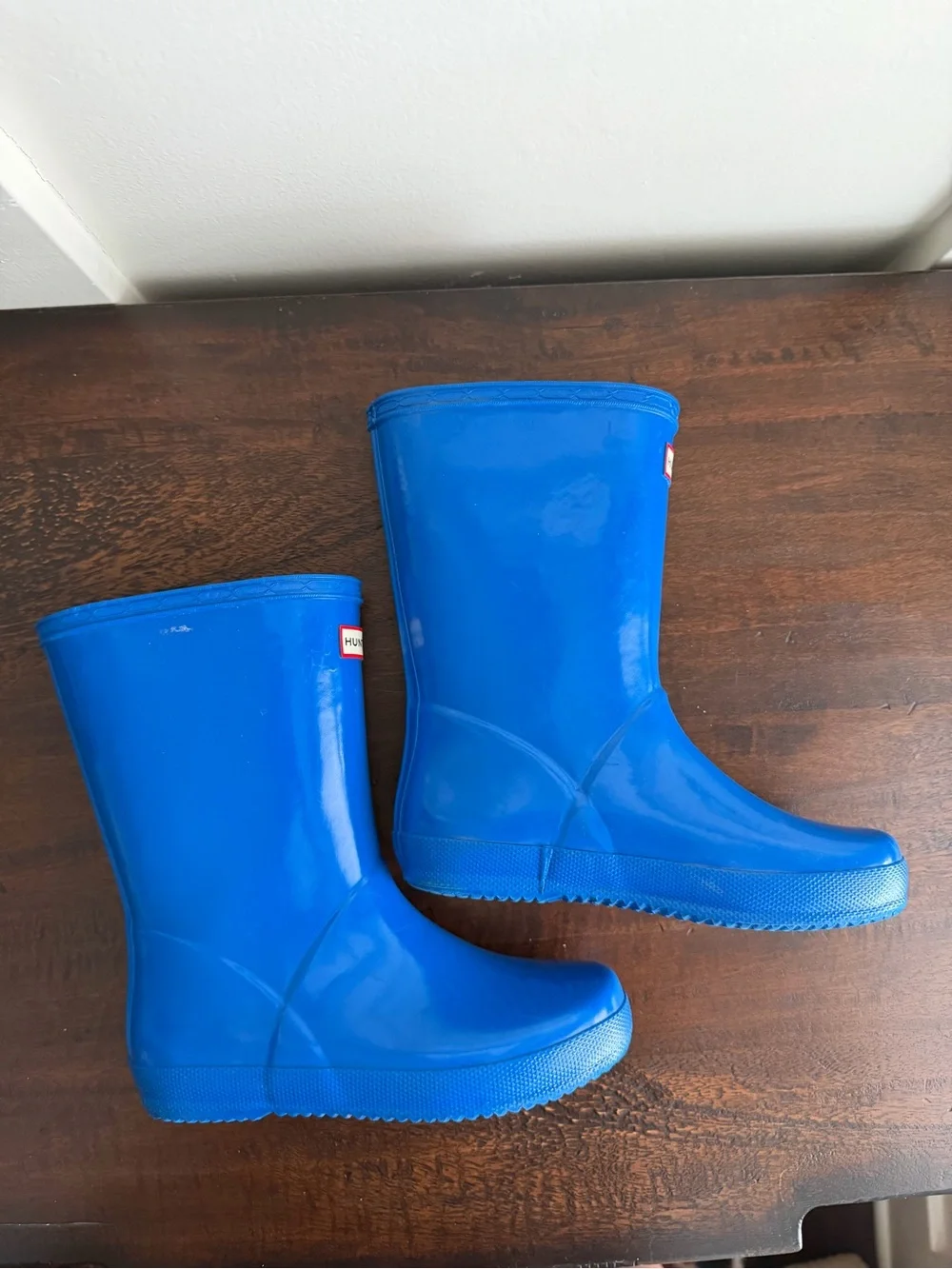 Hunter Kids Royal Blue Glossy First Classic Rain boot US 13